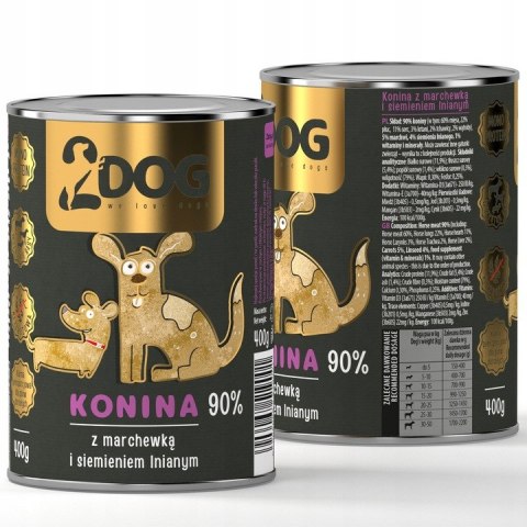 2Dog mokra karma konina z siemieniem 400g