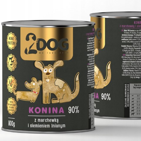 2Dog mokra karma konina z siemieniem 800g