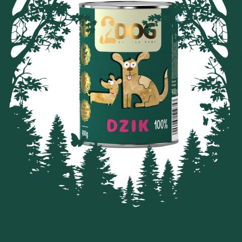 MOKRA KARMA DLA PSA 100% DZIK 400G MONOPROTEINOWA BEZZBOŻOWA HIPOALERGICZNA