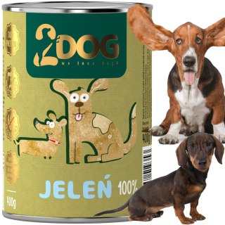 MOKRA KARMA DLA PSA 100% JELEŃ 400G MONOPROTEINOWA BEZ ZBÓŻ HIPOALERGICZNA