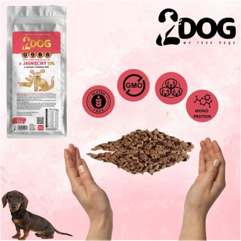 SUCHA KARMA DLA PSA 2Dog JAGNIĘCINA 1,2kg ZIMNOTŁOCZONA HIPOALERGICZNA MONO