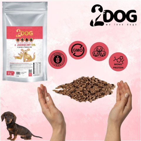 SUCHA KARMA DLA PSA 2Dog JAGNIĘCINA 12kg ZIMNOTŁOCZONA HIPOALERGICZNA MONO