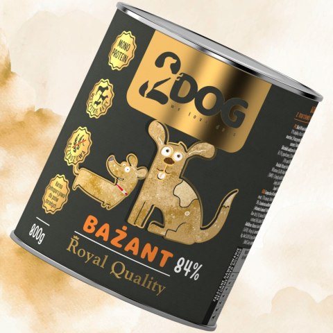 2Dog Mokra karma dla psa Bażant 84% ROYAL QUALITY 800g