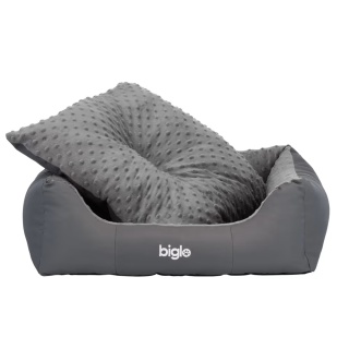 Biglo Bed Milano Minky Gray - wygodne legowisko, posłanie dla psa, szare, rozmiar M