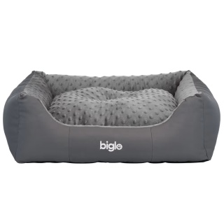 Biglo Bed Milano Minky Gray - wygodne legowisko, posłanie dla psa, szare, rozmiar L