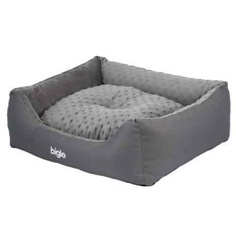 Biglo Bed Milano Minky Gray - wygodne legowisko, posłanie dla psa, szare, rozmiar L