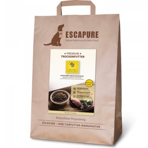 1,5 kg Escapure Premium Puppy Pute - wysokiej jakości karma dla szczeniąt, indyk wypiekany w piecu