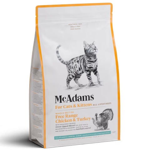 1,5 kg McAdams Cats & Kittens Free Range Chicken & Turkey - wypiekana karma dla kota, kurczak i indyk z wolnego wybiegu