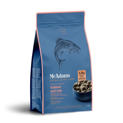 1,5 kg McAdams Freeze Dried Salmon & Sole - liofilizowana karma dla psa dorosłego, z łososiem i solą