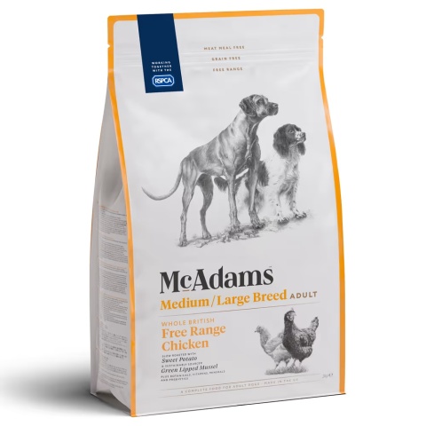 10 kg McAdams Medium/Large Breed Free Range Chicken - wypiekana karma dla średniego i dużego psa, kurczak z wolnego wybiegu