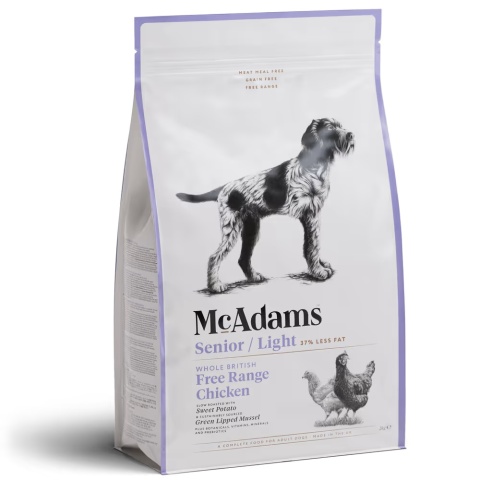 5 kg McAdams Senior/Light Free Range Chicken - wypiekana karma dla psa z nadwagą i seniora, kurczak z wolnego wybiegu